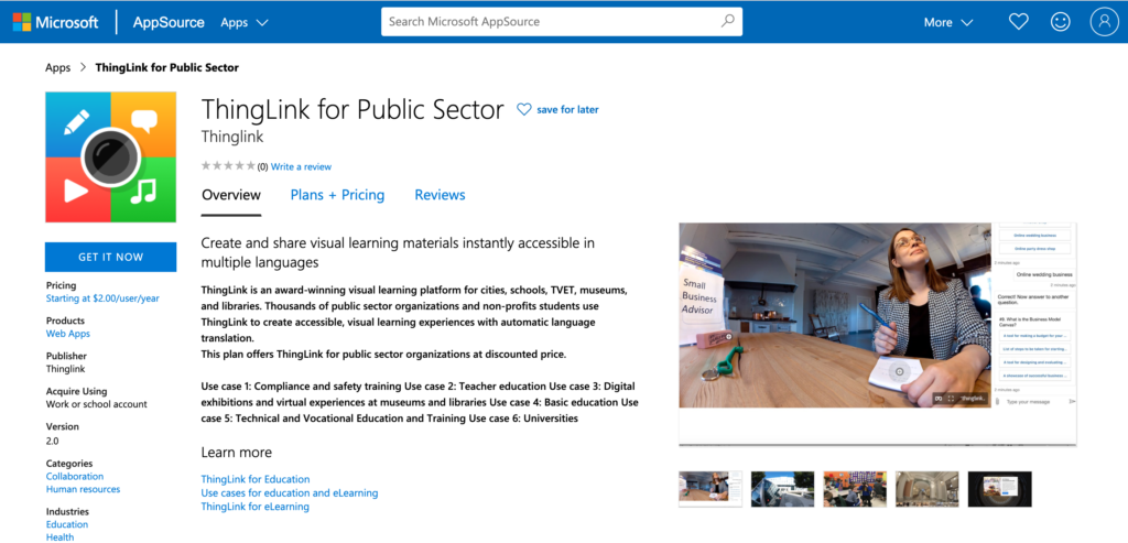 Featured picture of post "ThingLink licenses for eLearning and education are now globally available via Microsoft Cloud Solution Providers (CSP)"