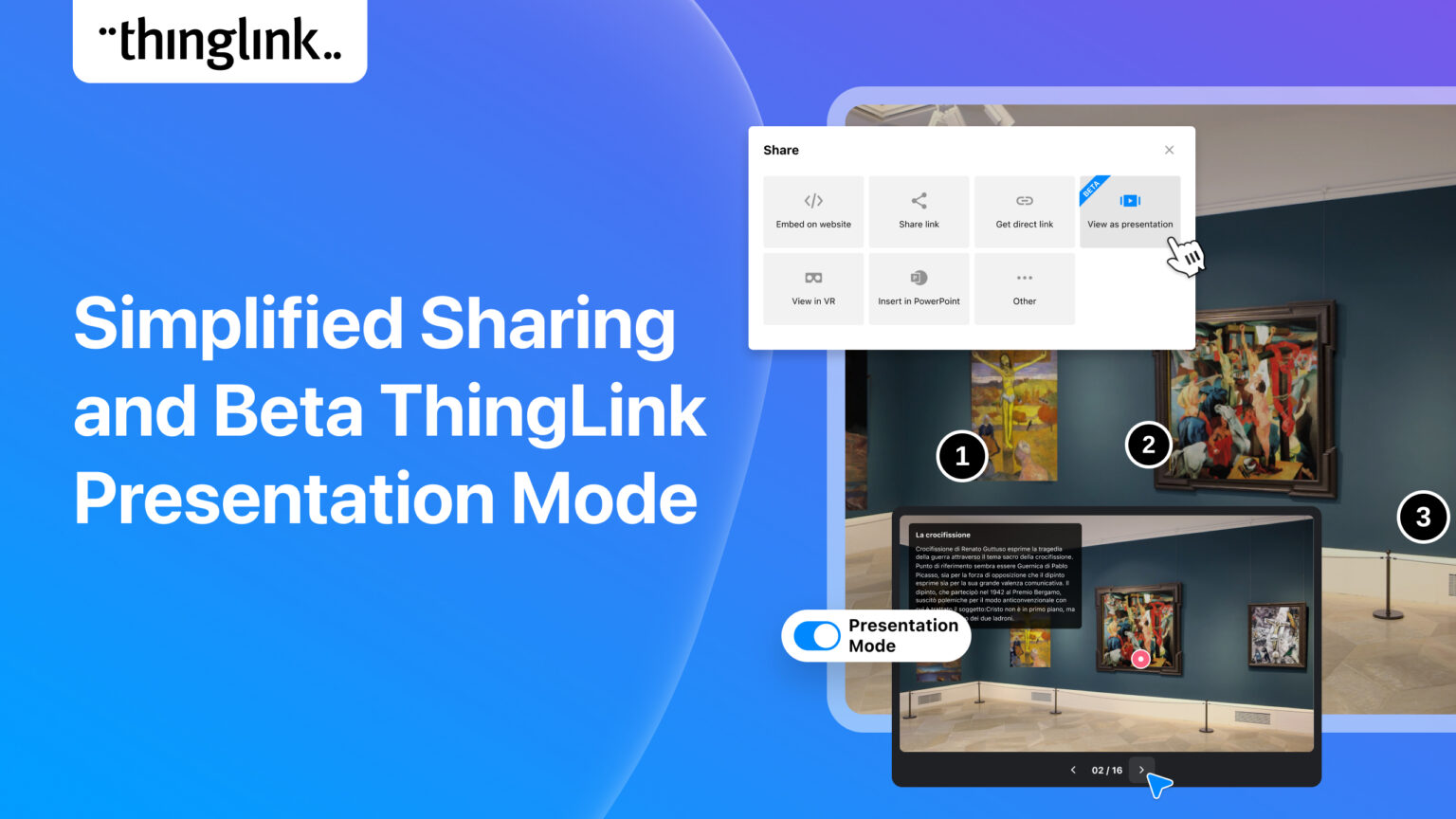 Simplified Sharing and Beta Presentation Mode